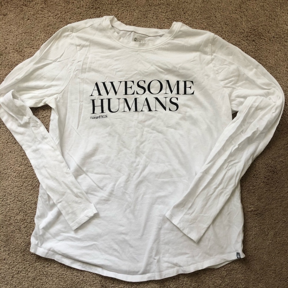 Figs Awesome Humans longsleeve underscrub T-shirt 100% Cotton Size Medium